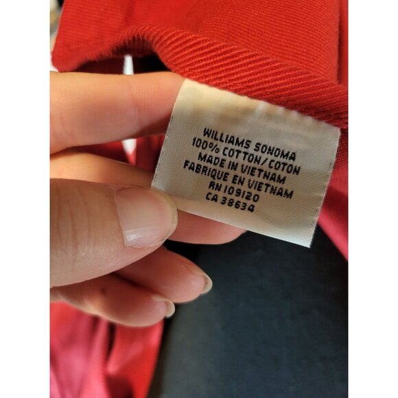 Williams Sonoma Apron Red Heart Embroidered Adult Valentines Day - Picture 5 of 5